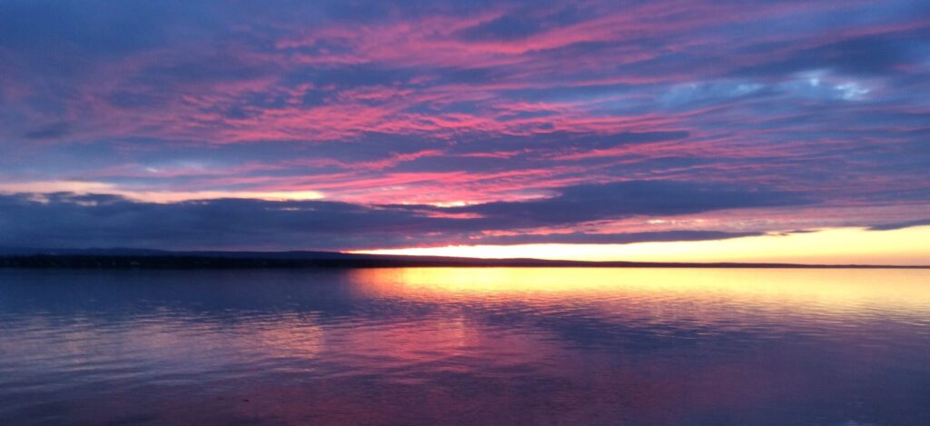 Sunset on Lake Champlain.